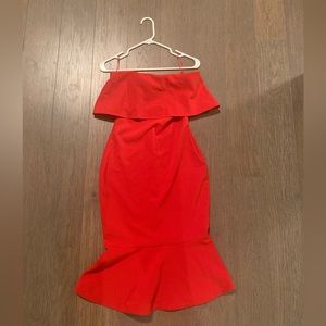 Lively strapless red midi dress size 2